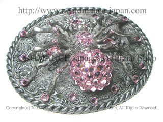 【ネクロマンス NECROMANCE】 ピンクスパイダーバックル Pink Spider Buckle ＜ピンク/Pink/桃色＞ 蜘蛛