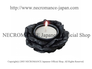 【ネクロマンス NECROMANCE】 ブラックローズキャンドルホルダー Blak Rose Candle Holder 黒薔薇 バラ 蝋燭