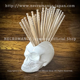 【ネクロマンス NECROMANCE】スカルピックスタンド ＜ホワイト/White/白＞ Skull pick stand 骸骨 モヒカン 爪楊枝たて
