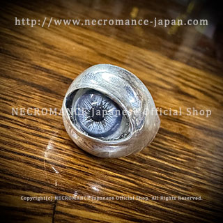 【ネクロマンス NECROMANCE】 シルバー義眼リング Silver Glass Eye Ring ＜ブルー/Blue/青＞ 目玉