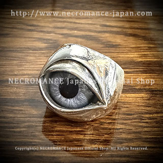 【ご予約受付中】【ネクロマンス NECROMANCE】【数量限定】シルバーNEW義眼リング Silver New Eye Ring ＜グレー/Gray＞ 目玉