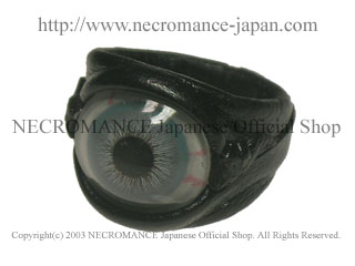【数量限定 ご予約受付中】【ネクロマンス NECROMANCE】 レザー義眼リング Leather Eye Ring ＜ライトブルー/Light Blue＞ 目玉 革 指輪