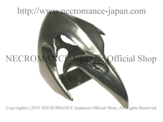 【ネクロマンス NECROMANCE】 シルバーレビンスカルリング Silver Raven Skull Ring カラス 鴉 骸骨　【NECROMANCE ネクロマンス】