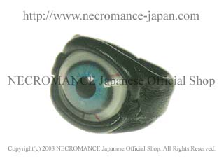 【数量限定 ご予約受付中】【ネクロマンス NECROMANCE】 レザー義眼リング Leather Eye Ring ＜ブライトブルー/Brigt Blue/青＞ 目玉 革