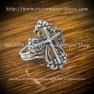 【ネクロマンス NECROMANCE】 シルバーフィリグリークロスリング Silver Filagree Cross Ring 十字架 指輪