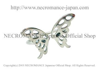 【ネクロマンス NECROMANCE】 シルバーフライングバタフライリング Silver Flying Butterfly Ring 蝶々 羽 指輪