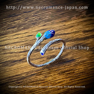 【ネクロマンス NECROMANCE】 シルバーブルーローズリング Silver Blue Rose Ring 青薔薇 指輪