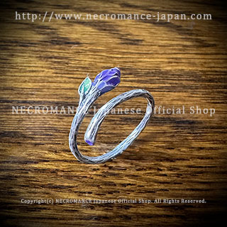 【ネクロマンス NECROMANCE】 シルバーローズリング ＜パープル/Purple/紫＞ Silver Blue Rose Ring 紫薔薇 指輪