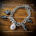 【ネクロマンス NECROMANCE】 スプーキーチャームブレスレット Spooky Charm Bracelet  スカル 棺桶 コウモリ 目玉 カラス 骸骨
