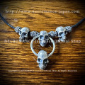 【ご予約受付中】【ネクロ マンス NECROMANCE】ミドルスカルネックレス (ショート) Skull Necklace ＜Middle Skull＞ 骸骨