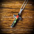 【ネクロマンス NECROMANCE】 ミニローズロングクロスネックレス Mini Rose Long Cross Necklace ＜ブラック/Black/黒＞ 薔薇 十字架
