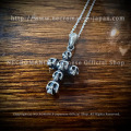 【ネクロマンス NECROMANCE】 シルバー セブン スカル クロス ネックレス Silver Seven Skull Cross Necklace 十字架 骸骨 シルバー