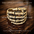 【第一期 新規販売開始セール中】【ネクロマンス NECROMANCE】 ラージボーンハンドリング ＜ブラス/Brass＞ Large Bone Hang Ring 骸骨 Skeleton スケルトン 真鍮 指輪