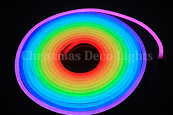 SPI対応 LEDネオンフレックス SW10-D1、上面発光(水平曲げ・ドーム型)、DC24V、幅10mm、PVCチューブ、長さ10m、RGB 部品別売り