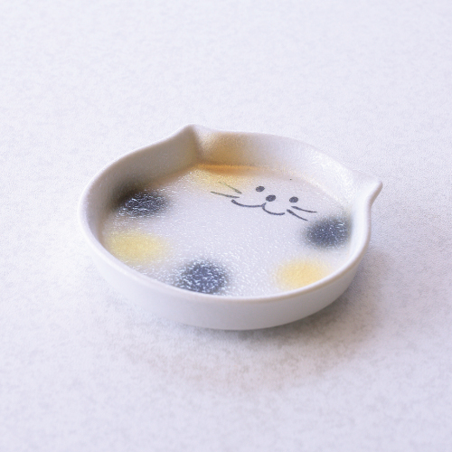 【薬味皿 三毛猫】のらや 猫食器 猫柄の小さくてかわいい猫耳皿