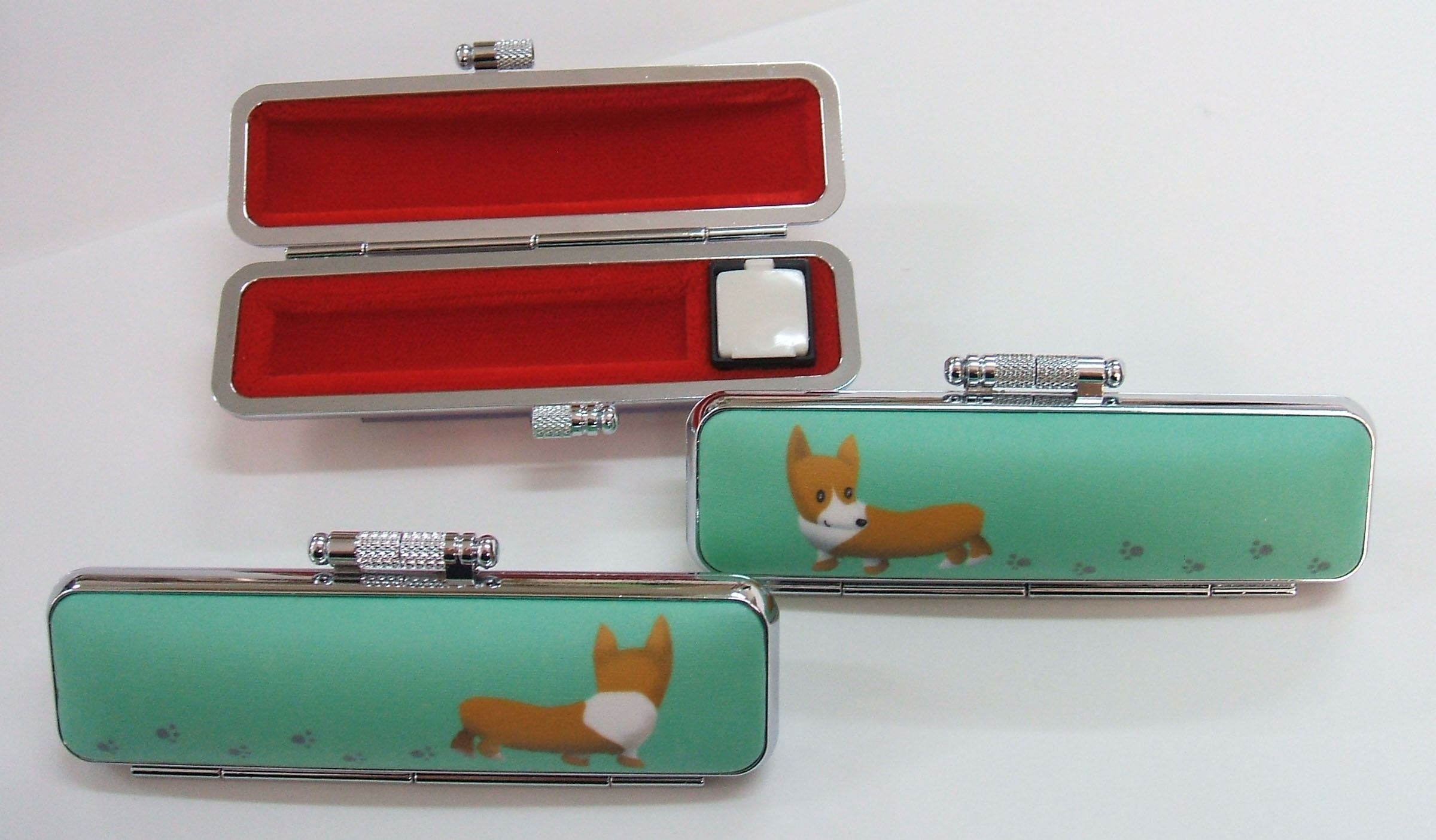 かわいいDOG柄印鑑ケース【コーギー】10.5・12ミリ丸用