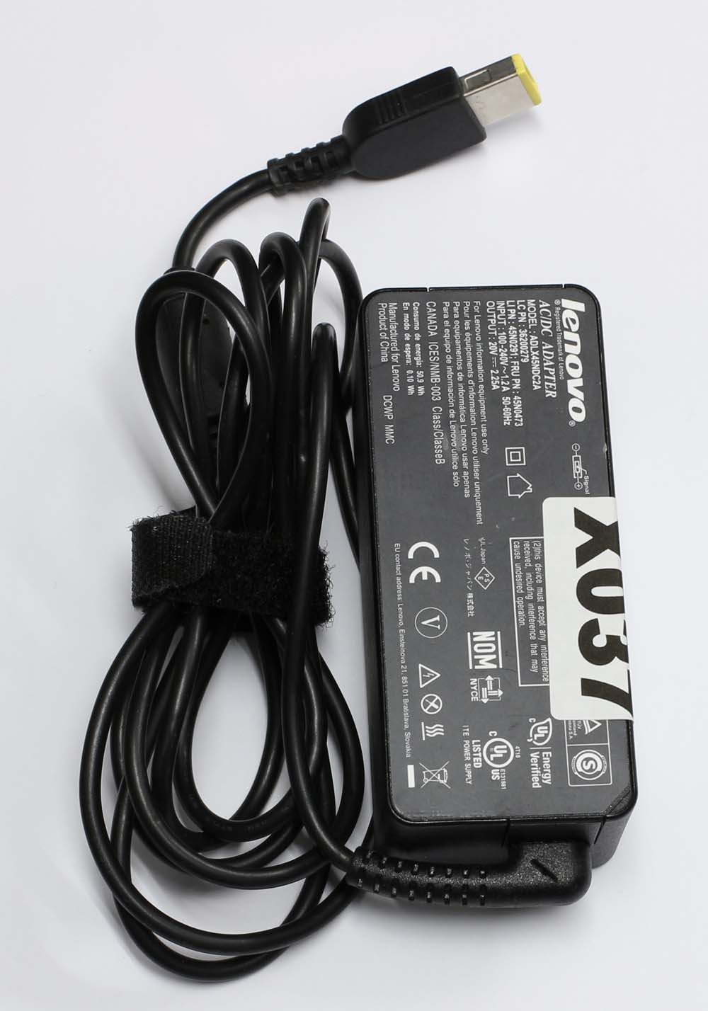 ジャンク品 lenovo ADLX45NCC2A 20V-2.25A 内側 + 無保証 レノボ ACアダプタ