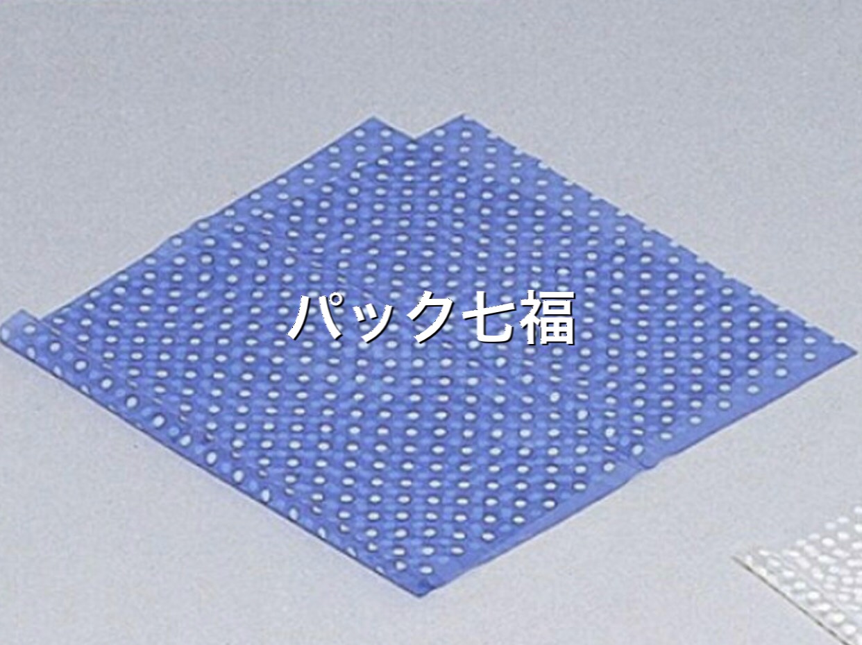 福助工業　ポリ風呂敷　90cm　水玉ブルー　1袋100入（10枚Ｘ10袋）　税別単価24円