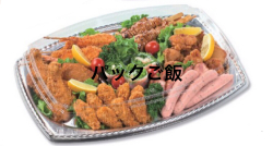 エフピコ ティアラプラッター 小判-40 銀 透明蓋付 1袋10入 税別単価277円