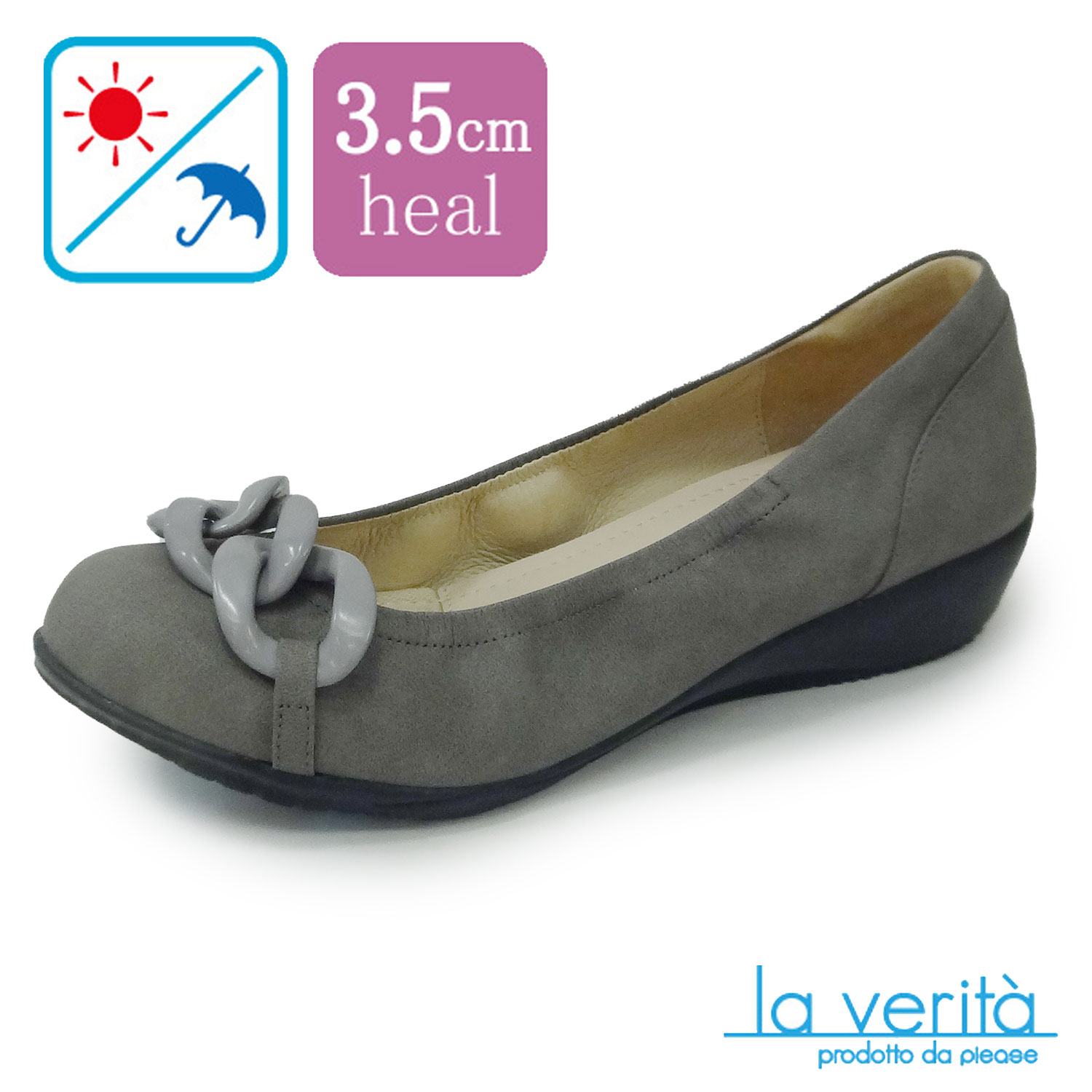 ラベリータ （リヴォルノ・Livorno）no.2260／グレー／パンプス／3.5cmヒール／Laverita