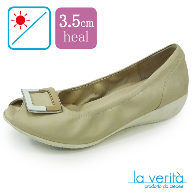 ラベリータ （ペスカーラ・Pescara ）no.2050 ／スクエアバックル・オープントゥ／3.5cmヒール／Laverita