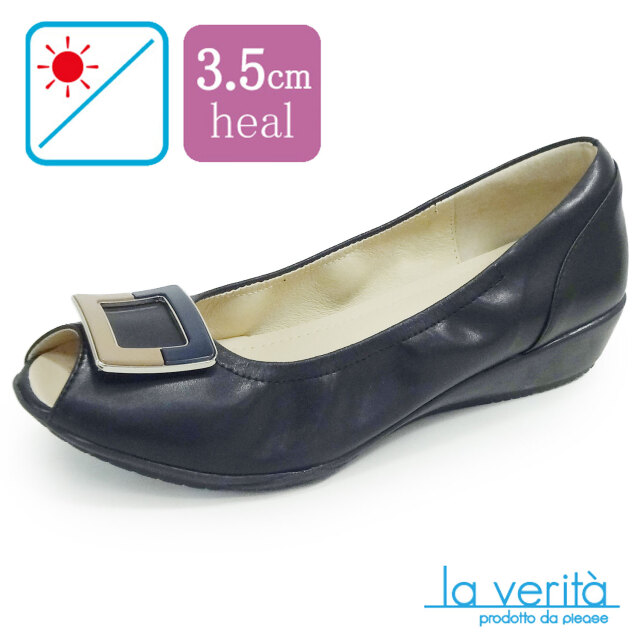 ラベリータ （ペスカーラ・Pescara ）no.2050 ／スクエアバックル・オープントゥ／3.5cmヒール／Laverita