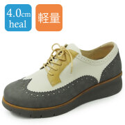 ラベリータ（テーラモ・Teramo）No.4050／ウイングチップ／超軽量シューズ／厚底クッションソール／4.0cmヒール.土踏まずアーチサポートインソール.
