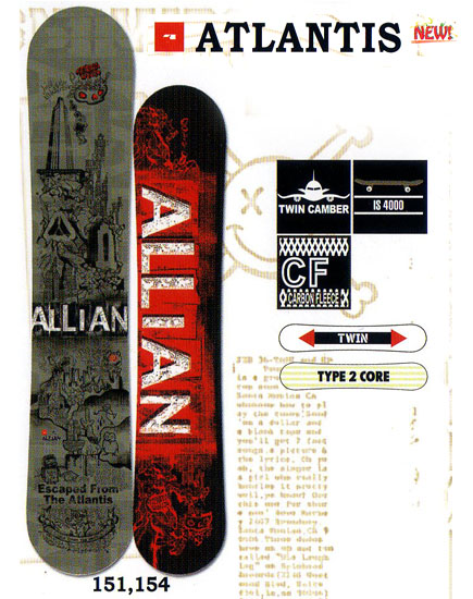 アライアン（ALLIAN）スノーボード 板【ATLANTIS】12-13モデル