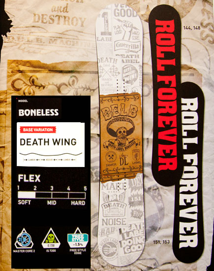 デスレーベル（DEATH LABEL）【BONE LESS】ボンレス 12-13 スノーボード 2013年モデル