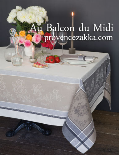 プロヴァンステーブルクロスジャガード織りテフロン撥水加工(ロマンティック・リネン)全5サイズ【フランス】 NAP_25_312e
