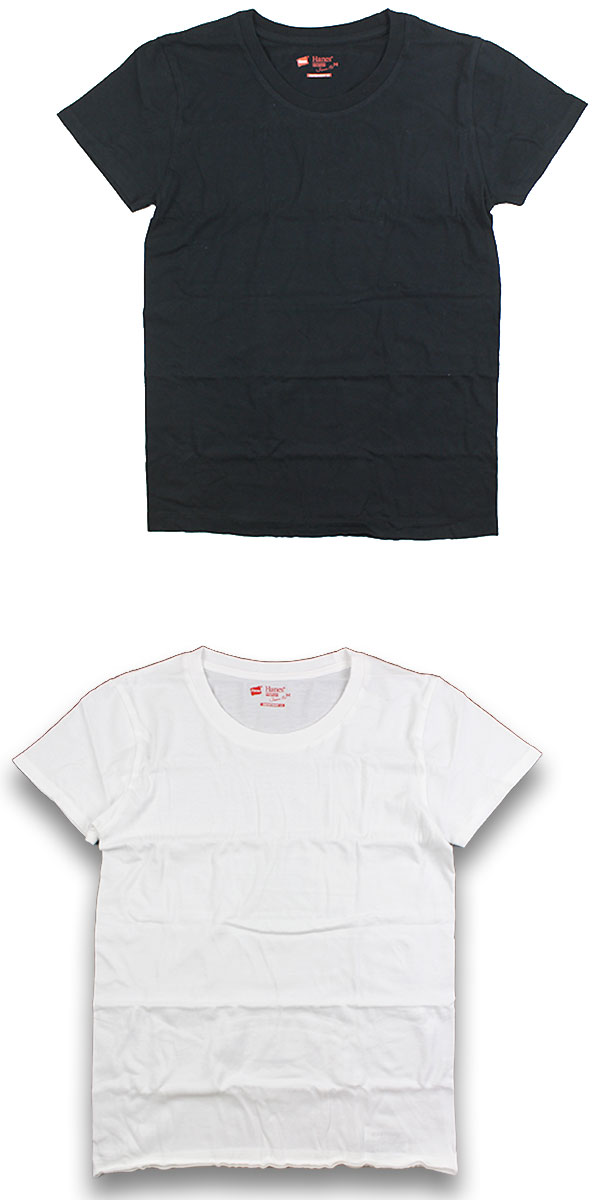 Hanes ヘインズ レディース Tシャツ 2枚組 Japan Fit for HER クルーネック 5.3oz HW5320 半袖 パックT ジャパンフィット 無地