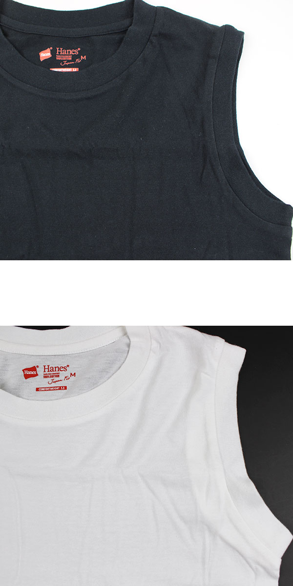 Hanes ヘインズ レディース スリーブレス Tシャツ 2枚組 Japan Fit for HER クルーネック HW5327 ノースリーブ パックT 無地