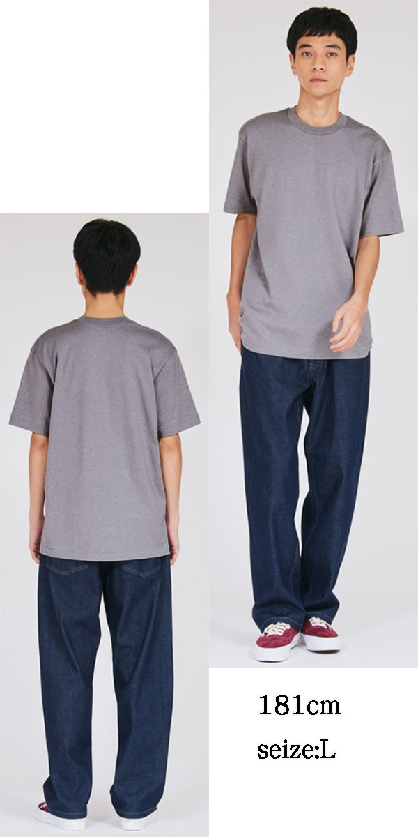 Hanes Tシャツ メンズ 半袖 ヘインズ MOKU クルーネックTシャツ HM1-D203 杢グレー 無地 厚手