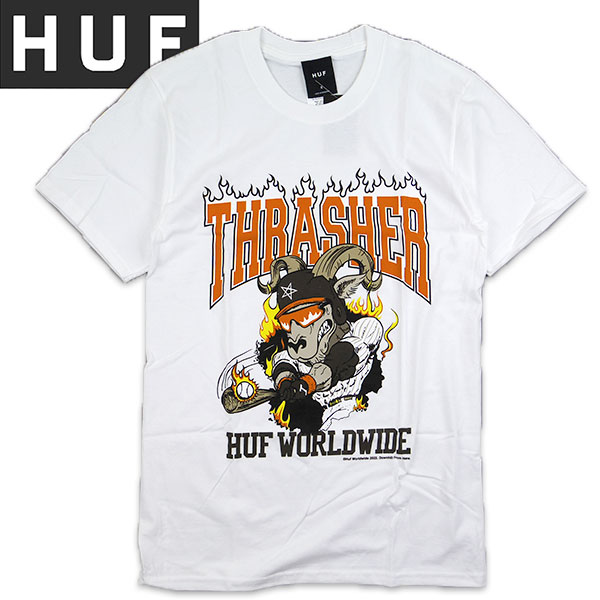 HUF X THRASHER RINCON T-SHIRT コラボTシャツ HUF ハフ Tシャツ 半袖 メンズ スラッシャー リンコン コラボ