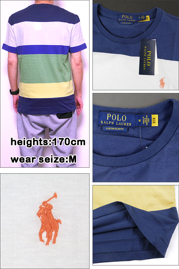 ラルフローレン Tシャツ メンズ 半袖 ボーダー Custom Slim Fit