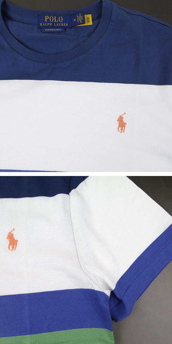 ラルフローレン Tシャツ メンズ 半袖 ボーダー Custom Slim Fit
