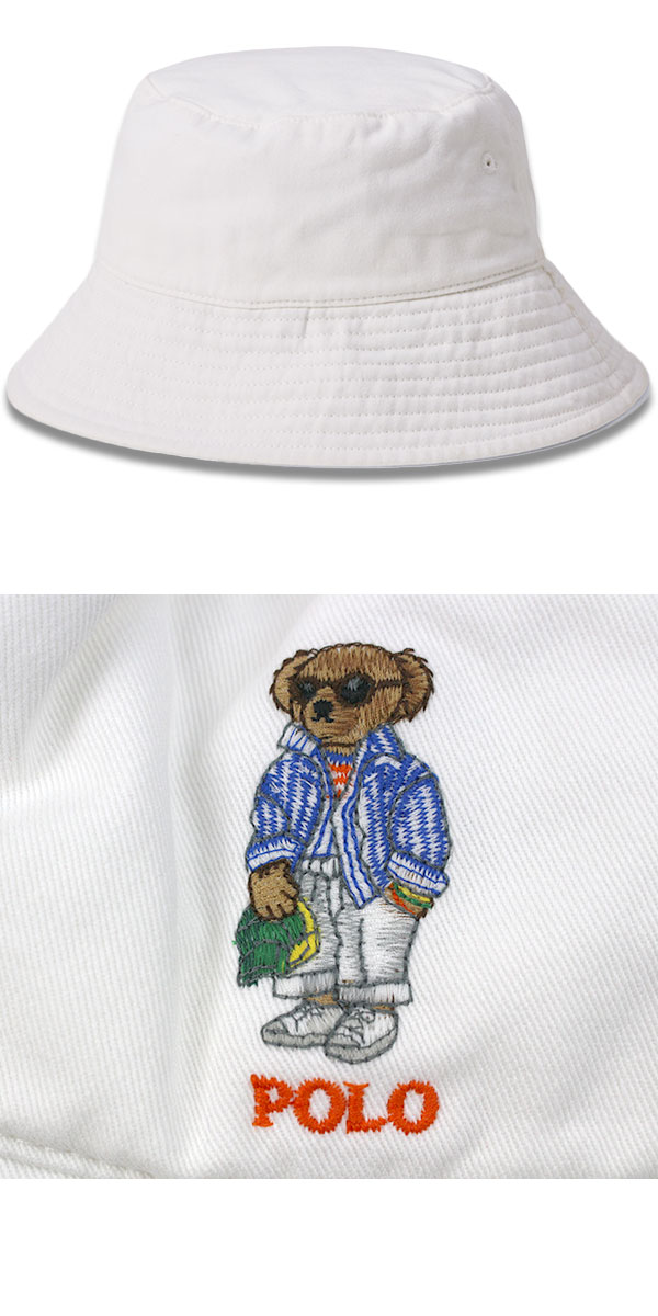 ラルフローレン ポロベア ハット レディース Polo Bear Bucket Hat WT0169 帽子 バケハ 白