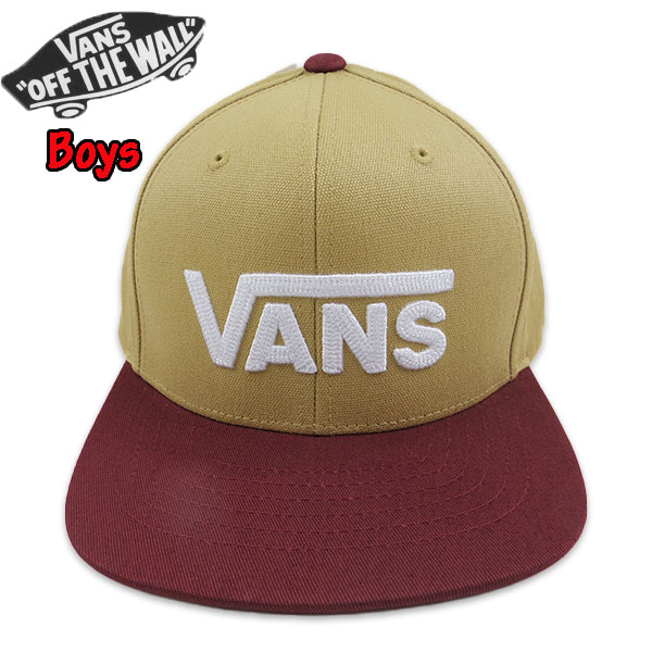 バンズ キッズ 帽子 キャップ VANS 男の子 スナップバック DROP V II CAP 男の子 女の子 ブランド 刺繍 フラットバイザー