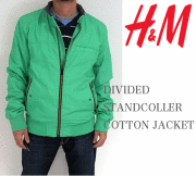 【H&M】エイチ＆エム【"DIVIDED" Standcoller Cotton ZIP  JACKET】コットン　ライダース　ジャケット