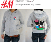 【H&M】エイチ＆エム【"DIVIDED" Mickey&Minnie" ZIP HOODY】ミッキー　ジップパーカ
