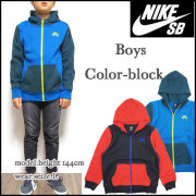 ナイキ スウェット パーカー キッズ ジュニア BOYS COLOR BLOCK ZIP HOODIE