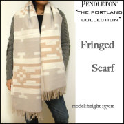 Pendleton /THE Portland Collection/ペンドルトン/ポートランド　コレクション/サンド/ウール　フリンジ　マフラー/ストール