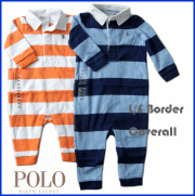 Ralph Lauren Baby  長袖　ボーダー　ラガー　カバーオール/ ラルフローレン　ベビー