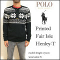 ��Polo Ralph Lauren�ۥ��ե�����󡡥�󥺡�Printed Fair Isle Henley T-shirt���������إ�꡼�ͥå���T�����