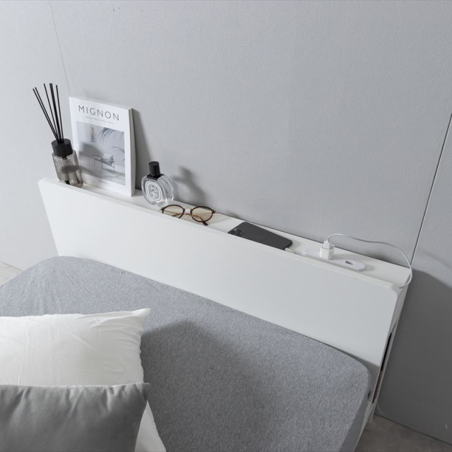 【セミダブル】Isla コンセント・宮付きすのこベッド