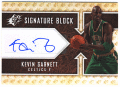 Kevin Garnett 08-09 UD SPx Signature Block Auto