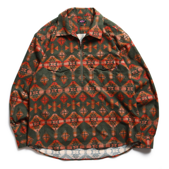 Native Stripe Half zip Work shirt