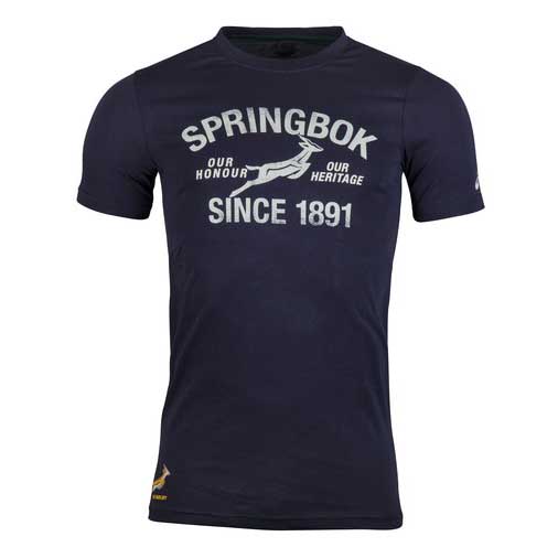 南アフリカ代表 スプリングボクス 17/18 グラフィックTシャツ ネイビー