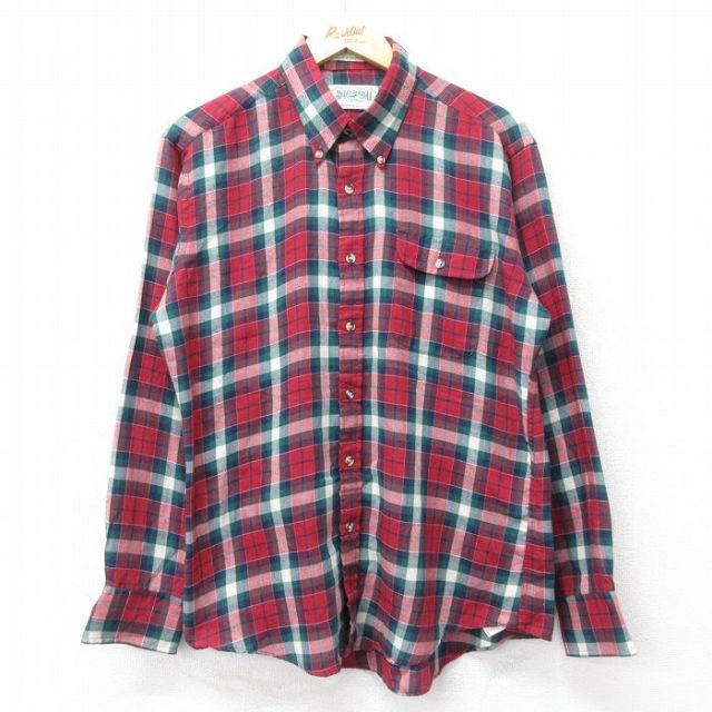 AMERICAN EAGLE Plaid Shirt  長袖シャツ　古着 American Eagle Shirt Women's Large Blue Plaid Button Down