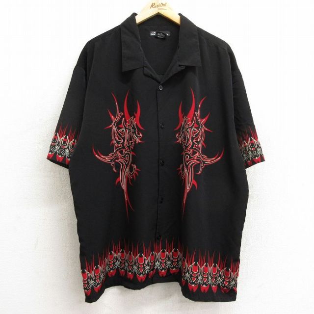 古着通販 XL☆古着 半袖 シャツ メンズ 00年代 00s スカル
